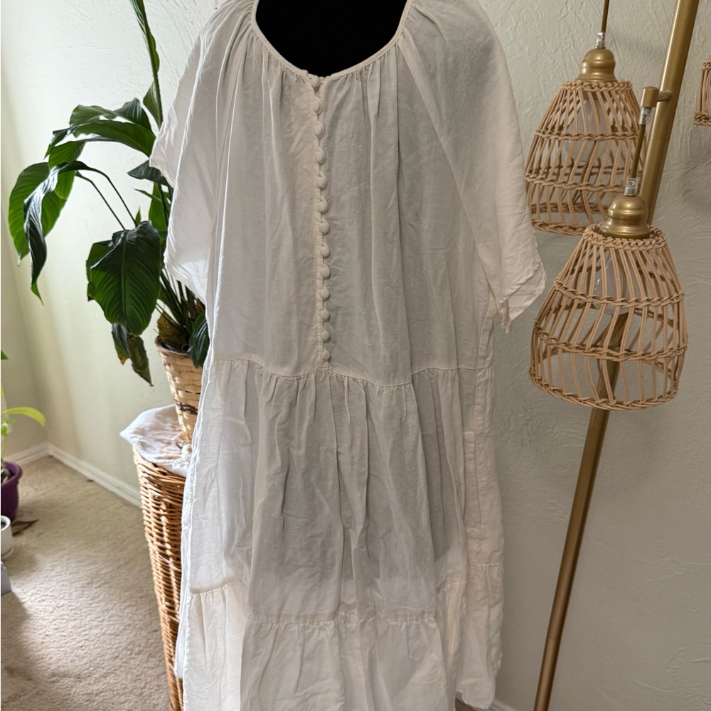 Madewell White Button-Down Dress